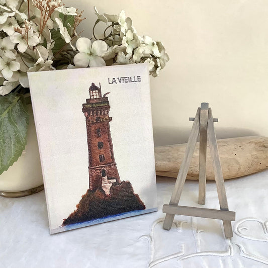 Petit tableau marin phare la vieille chevalet décoration marine 13 x 18