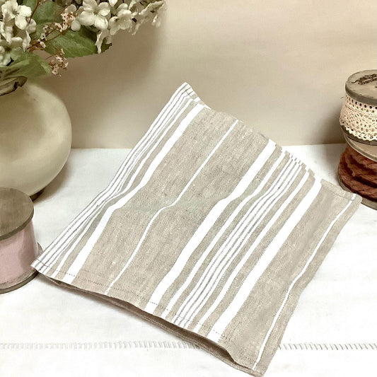 Bouillotte sèche coussin noyaux de cerises lin rayures