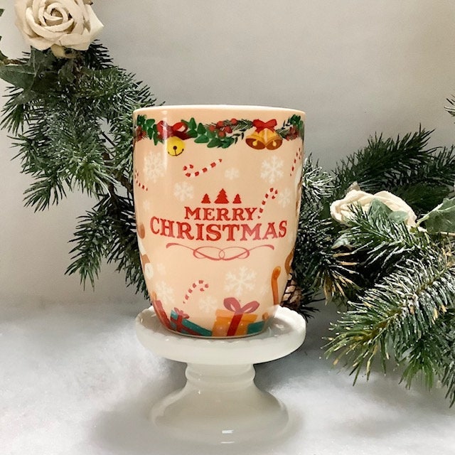 Mug merry christmas porcelaine cheval ht 10 cm