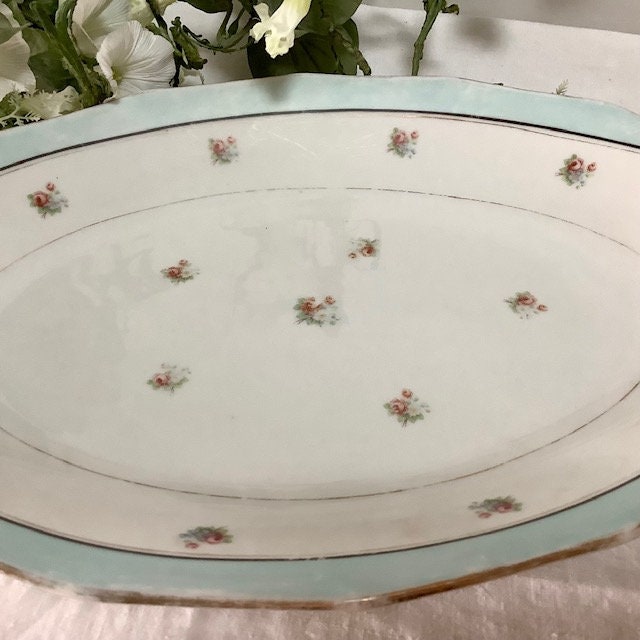 Grand plat ovale porcelaine Limoges France vintage