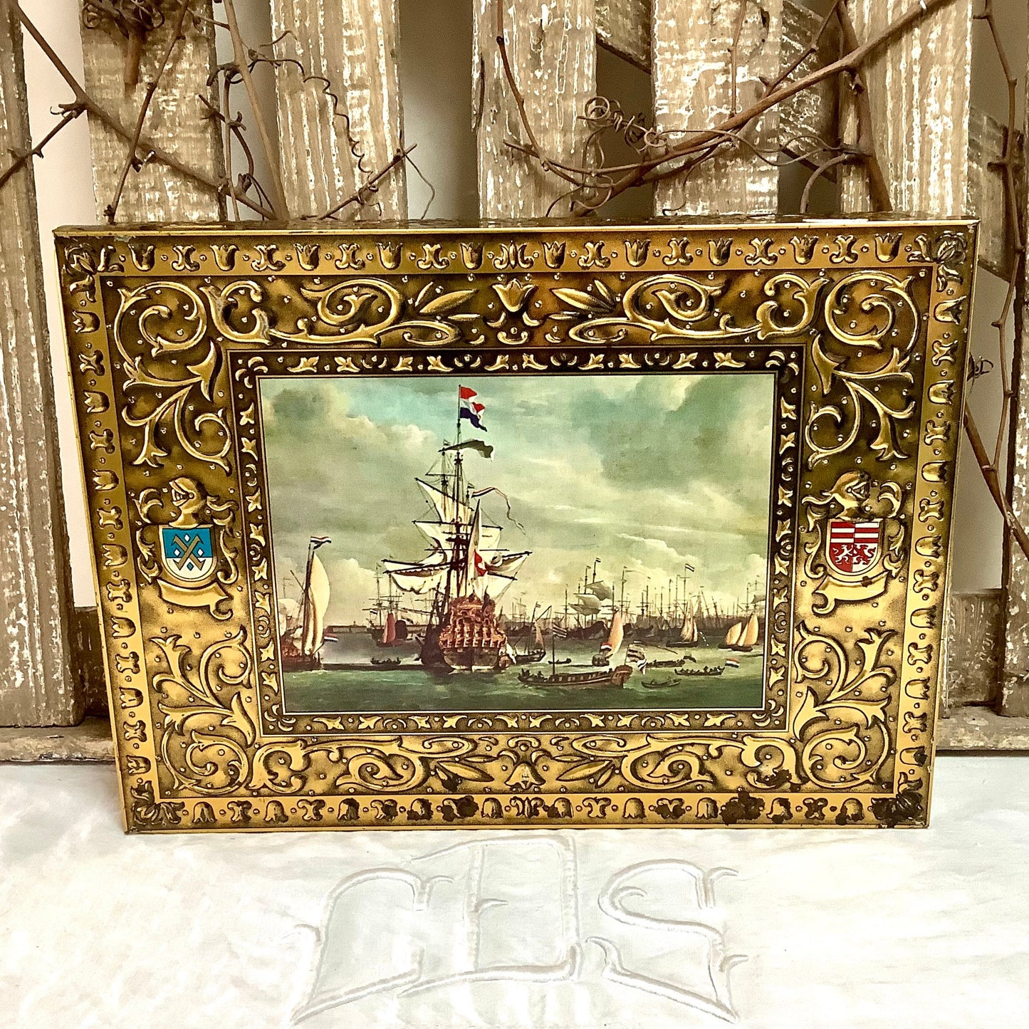 Boîte a biscuit métal van melle rotterdam  vintage