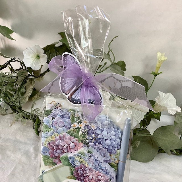 Cartes enveloppes bloc notes vintage royal garden hortensia