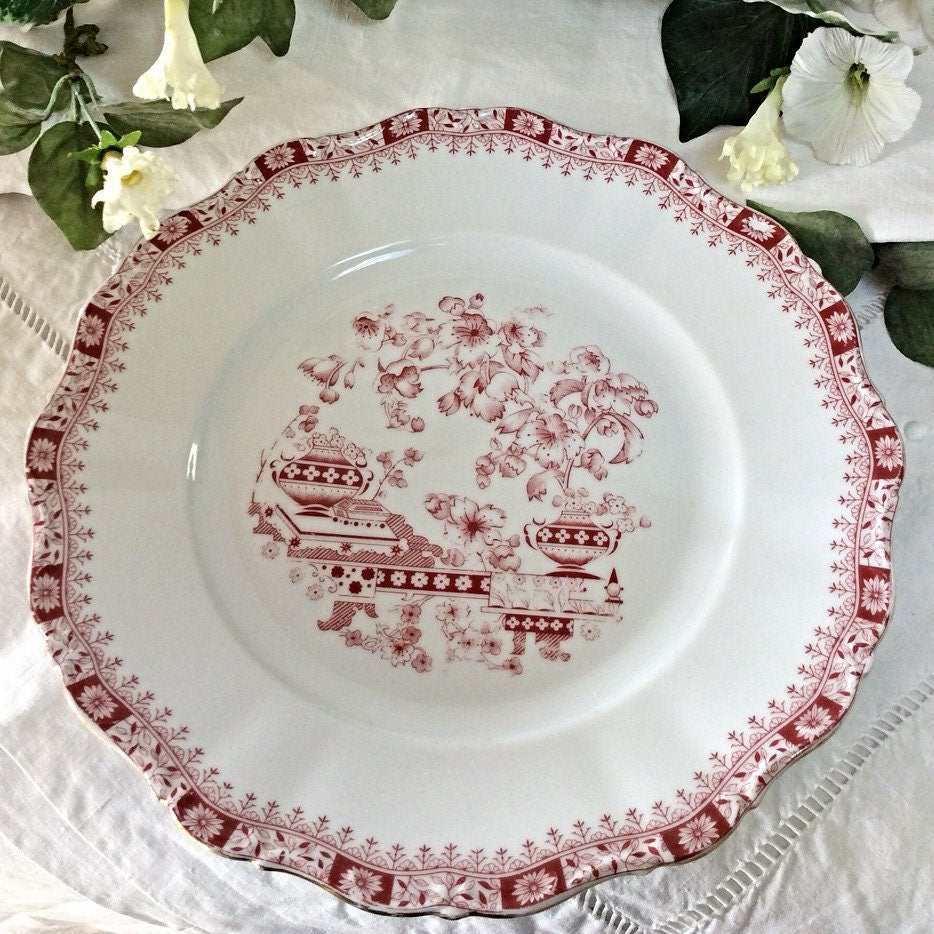 Plat à tarte gâteau porcelaine Seltmann Weiden Bavaria Theresia liseré doré 27 cm, vintage Limoges