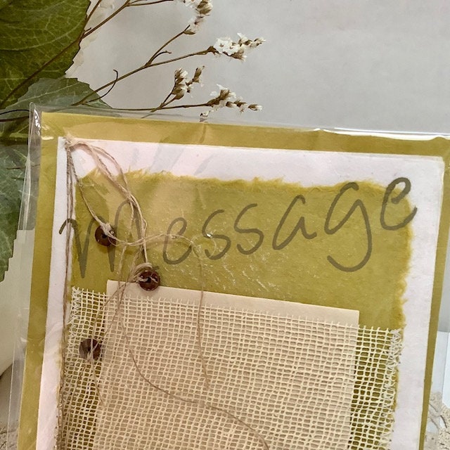 Carte postale enveloppe message papier artisanal bruit de cadre