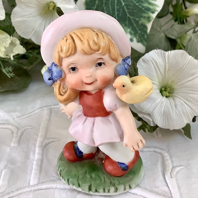 Figurine petit couple enfants porcelaine ht 12 cm vintage