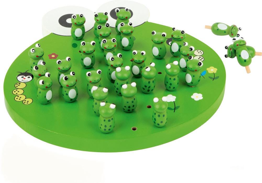Jeu solitaire bois grenouilles