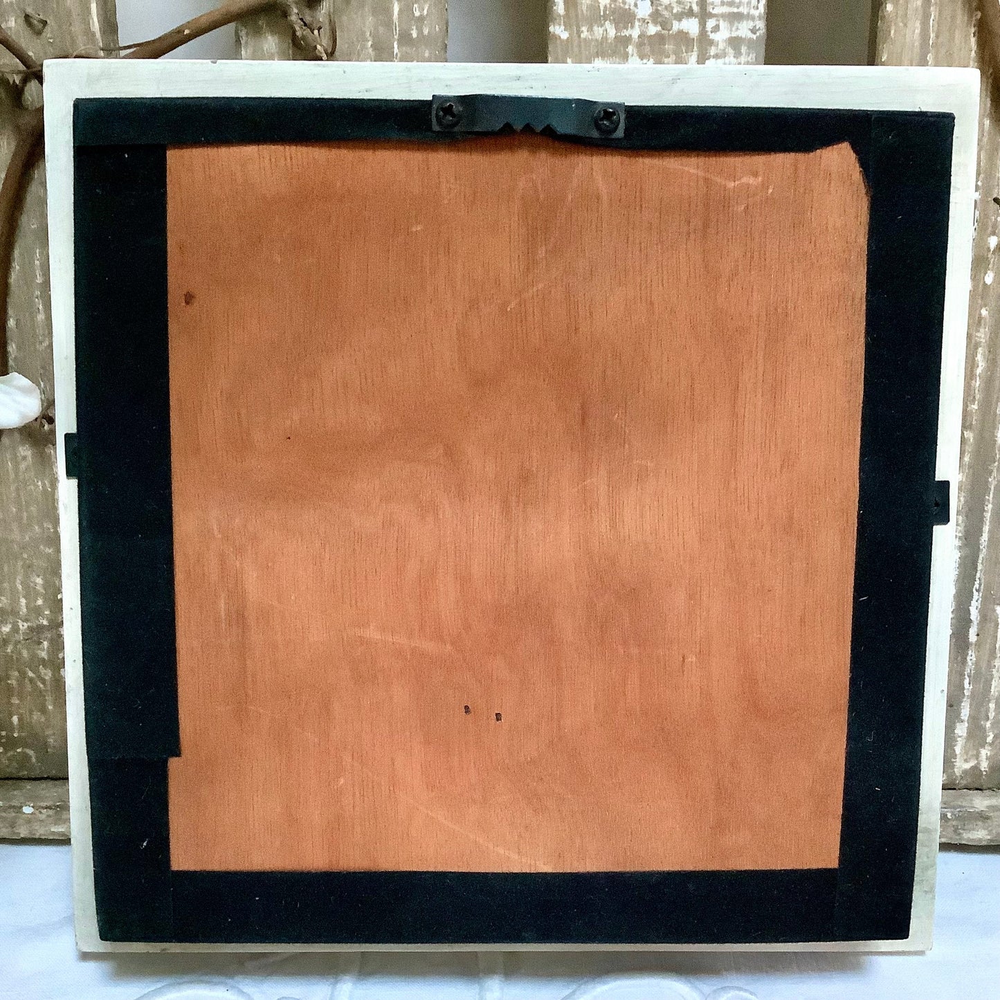 Tableau cadre maquette bateau thonier vintage 20 x 20