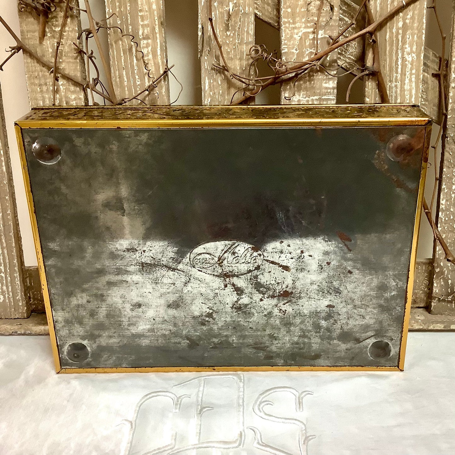 Boîte a biscuit métal van melle rotterdam  vintage