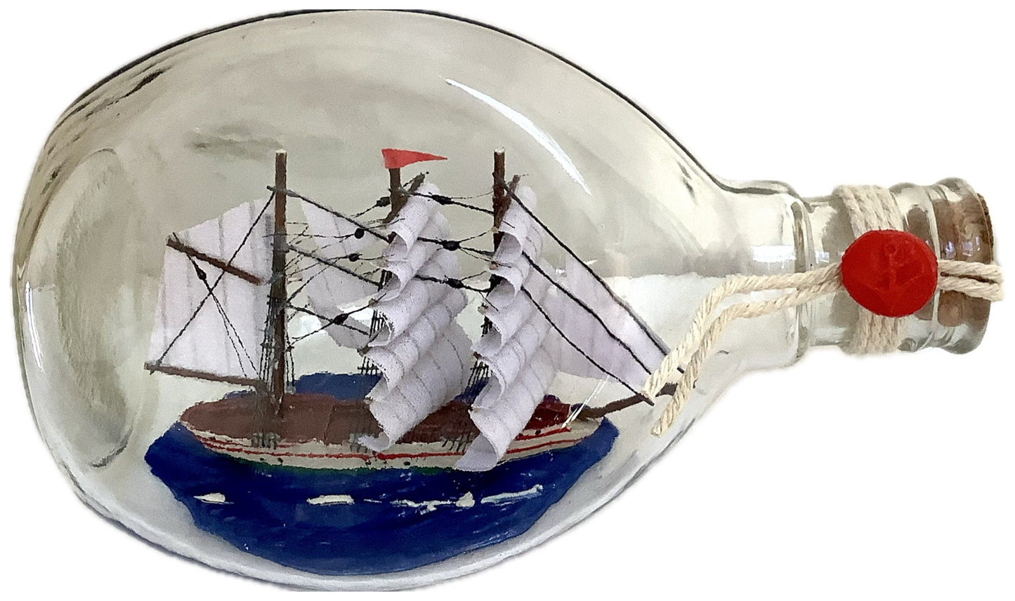 Bateau bouteille grand modèle décoration marine lgr 17.5 cm
