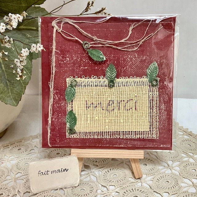 Carte postale enveloppe merci papier artisanal bruit de cadre