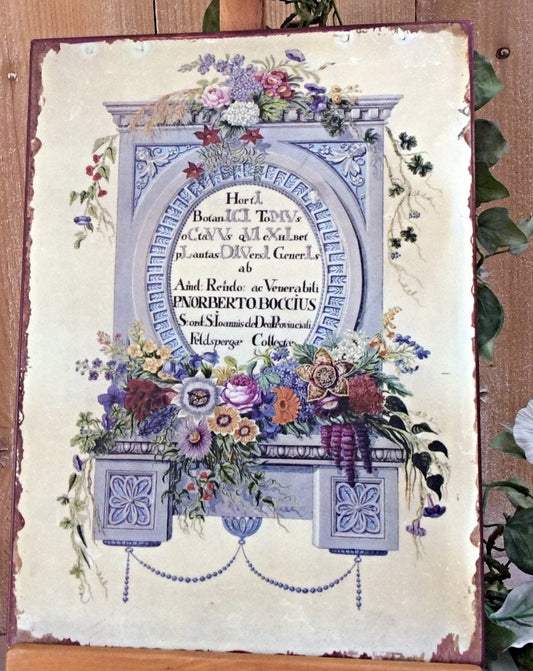 Plaque métal herboristerie botanique vintage modèle A