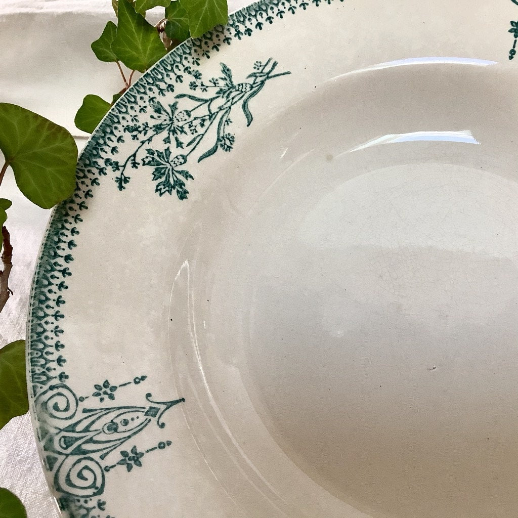 Saucière et assiette creuse faïence vintage  Saint Amand 