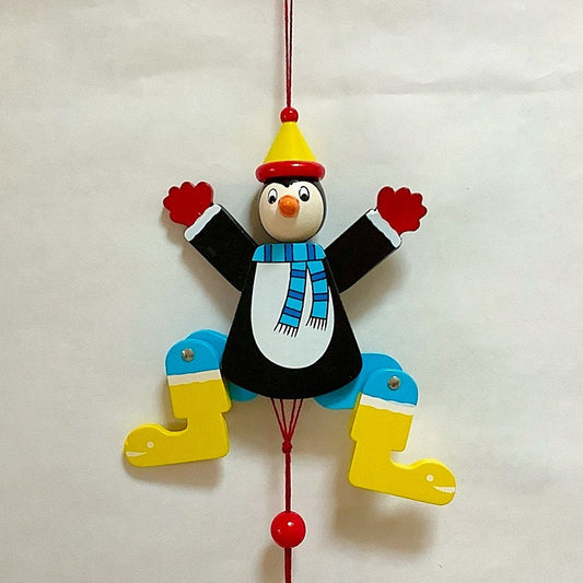Jeu marionnette animée pingouin bois modèle B