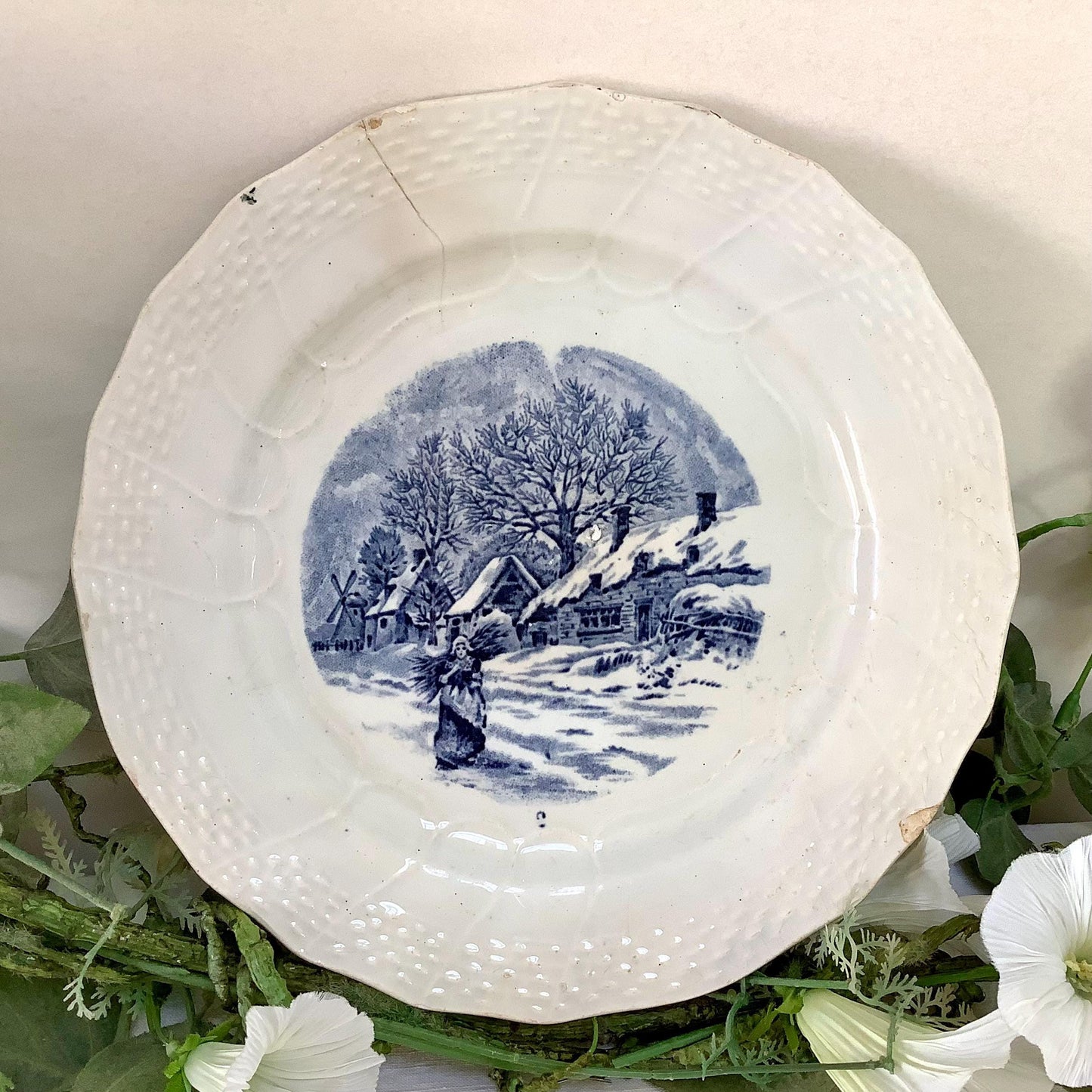 Assiettes à dessert faïence moulin des loups et hamage Delft