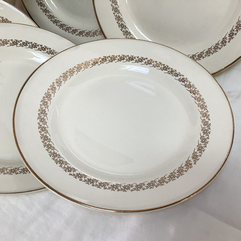 Assiettes plates faïence Digoin Sarreguemines Québec vintage