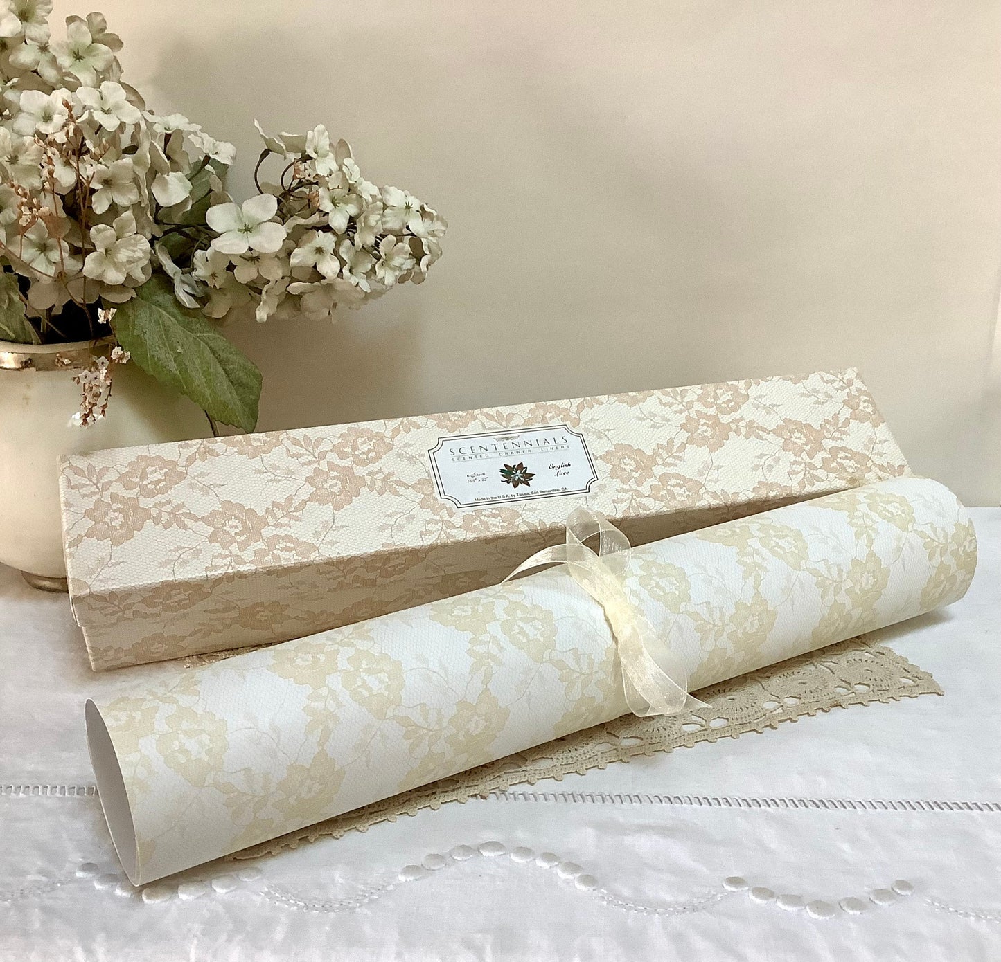 Boîte vintage style anglais papier parfumé