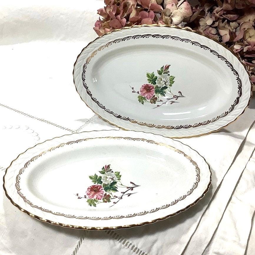 Raviers plats faïence craquelée L’amandinoise vintage