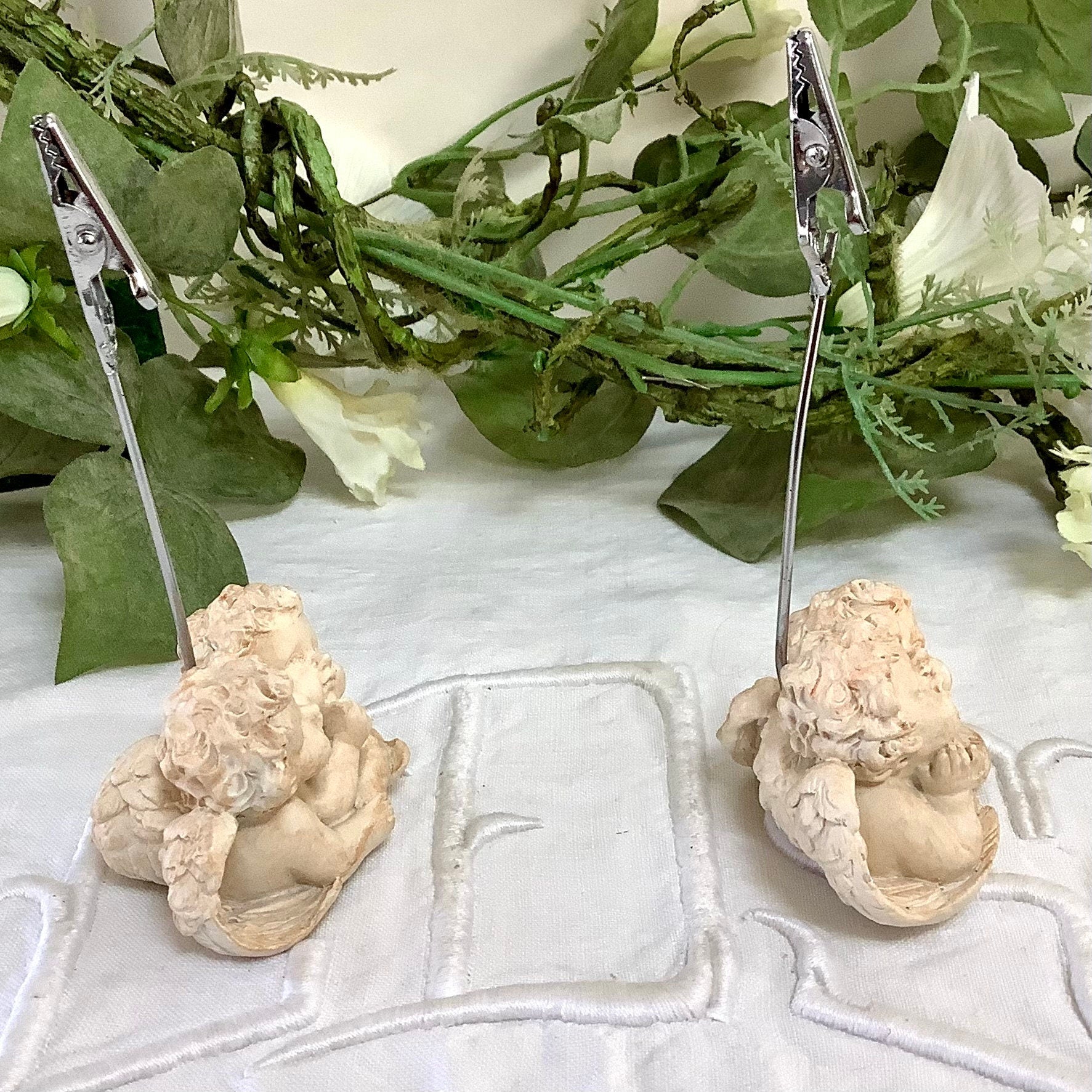 Figurines anges angelot résine porte photo