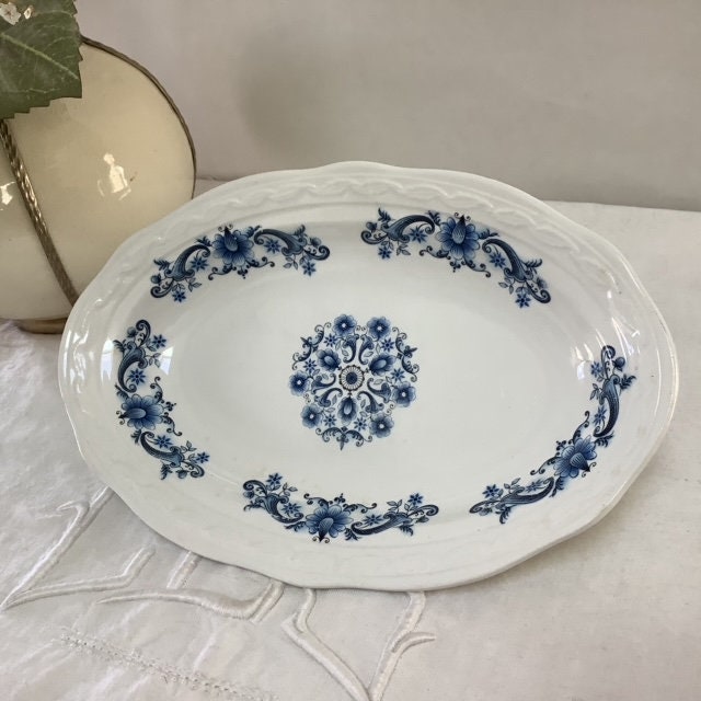 Raviers et assiettes faïence bleu vintage moulin des loups orchies