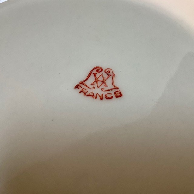 Saladier vintage porcelaine art déco roses AV