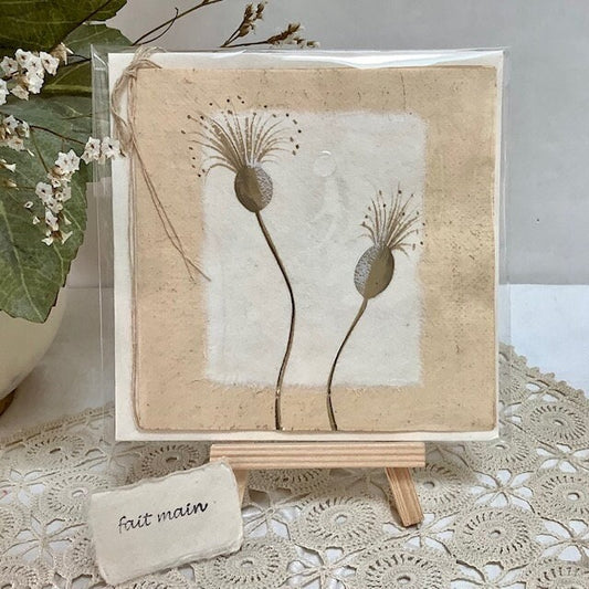 Carte postale enveloppe pavot papier artisanal bruit de cadre