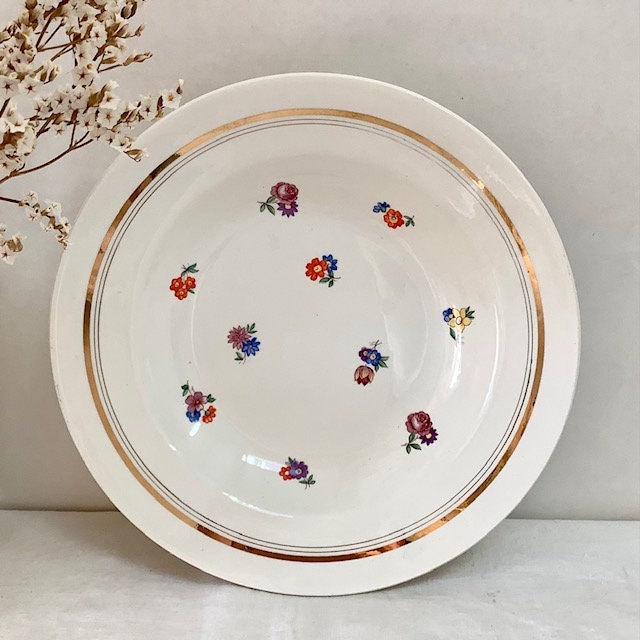 Assiettes creuses faïence Le moulin des loups Orchies vintage