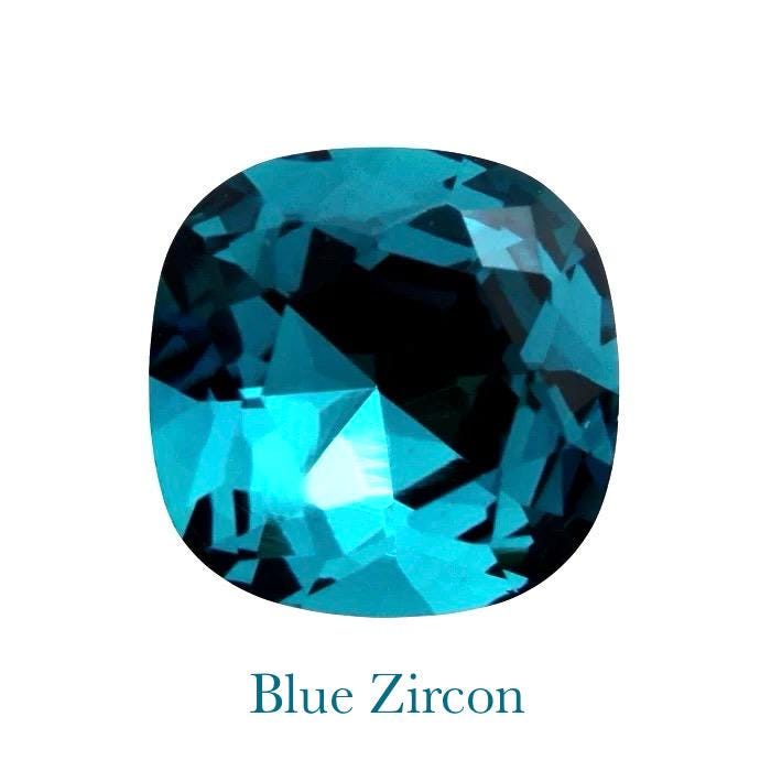 Collier coeur Blue zircon pendentif cristal Swarovski chaîne Gold Filled plaqué or 14 k