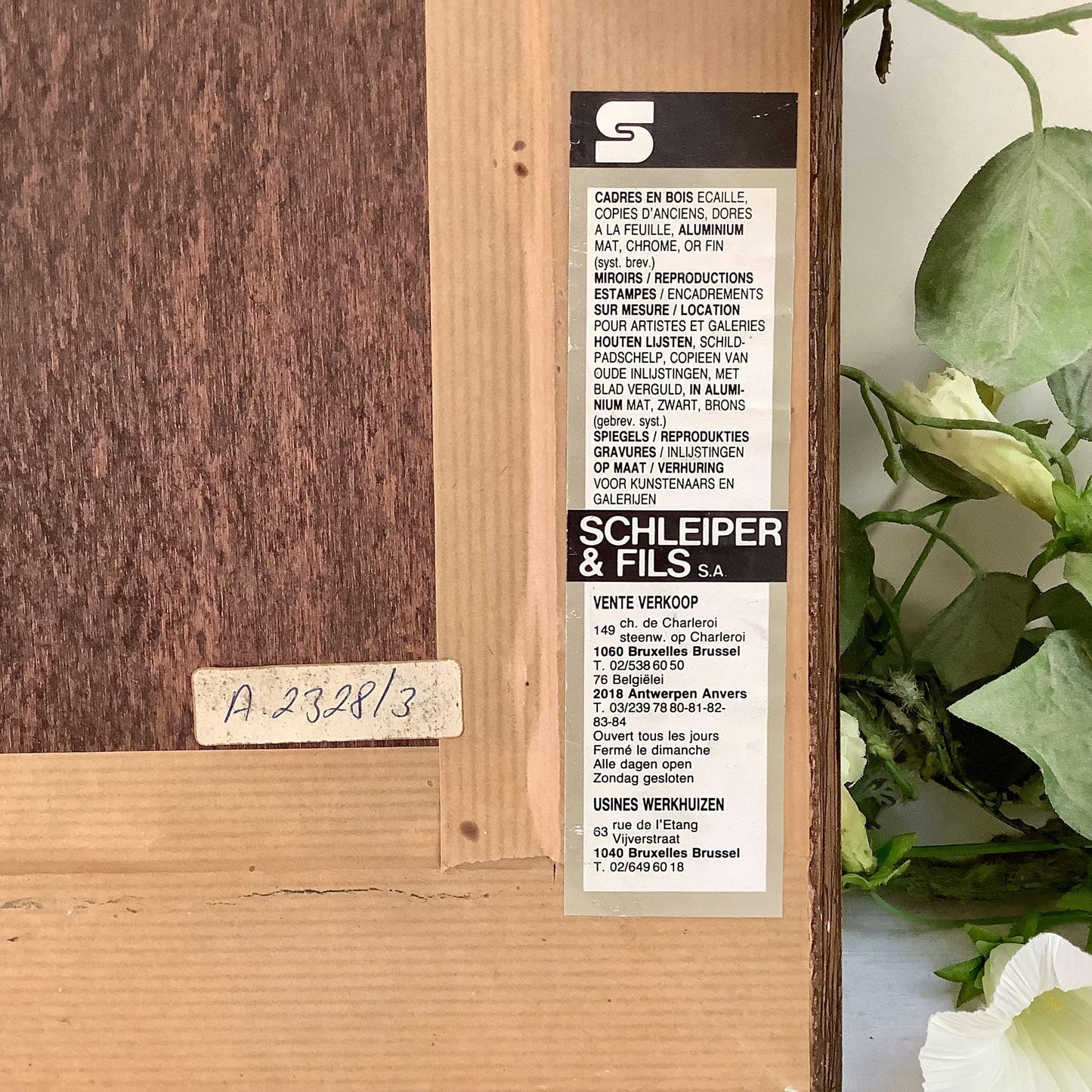 Tableau botanique narcisse peinture originale  sur bois vintage 23 x 34