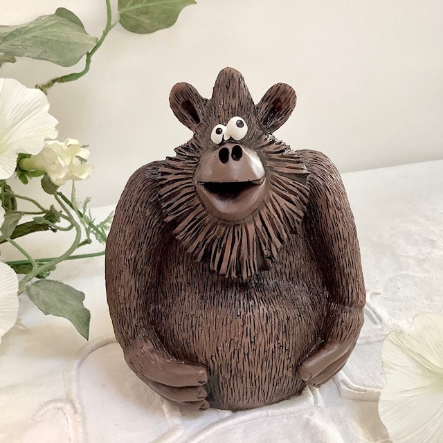 Tirelire gorille résine collection Paolo Chiari  ht 12 cm vintage