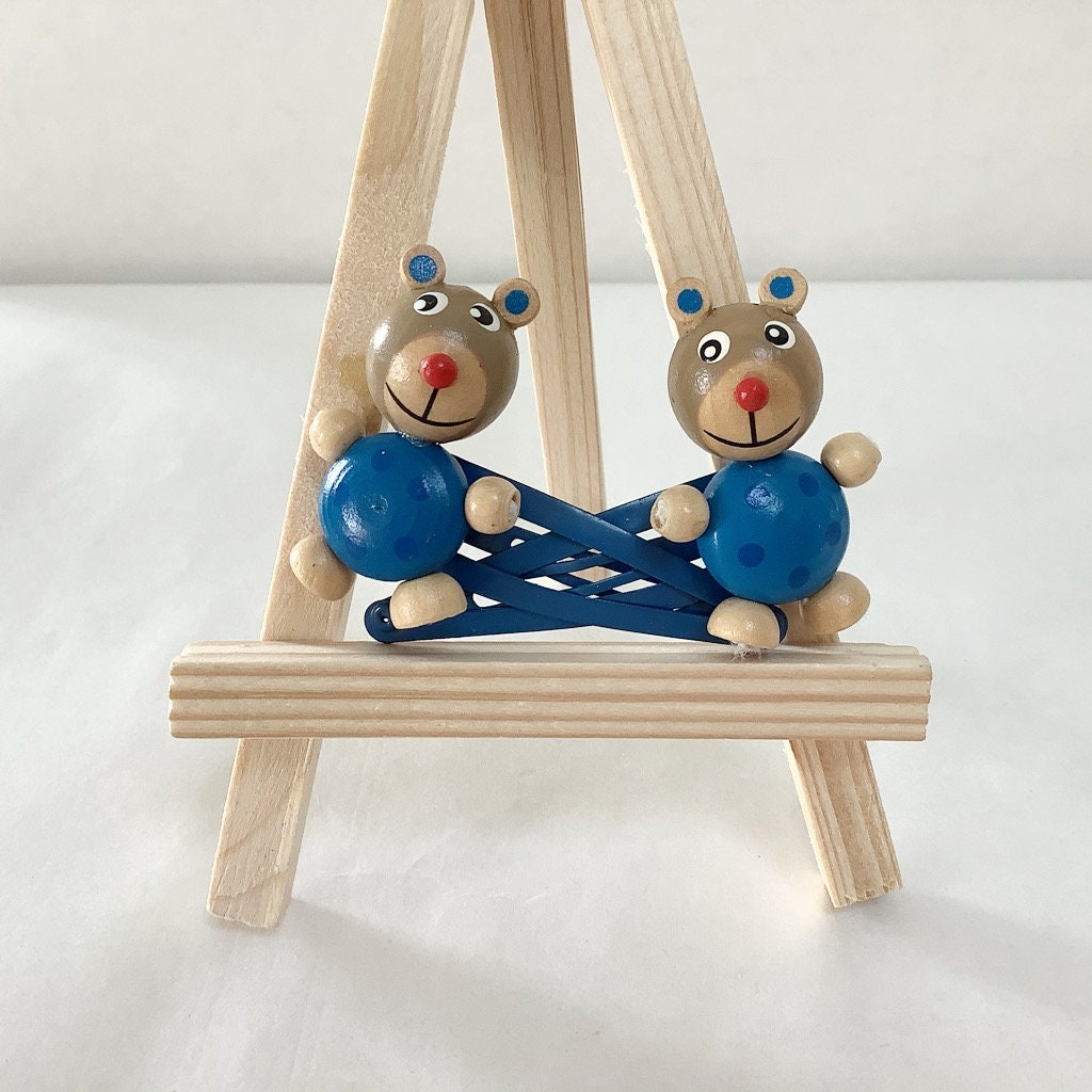 Barrettes enfant bois Ours