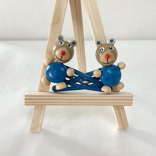Barrettes enfant bois Ours