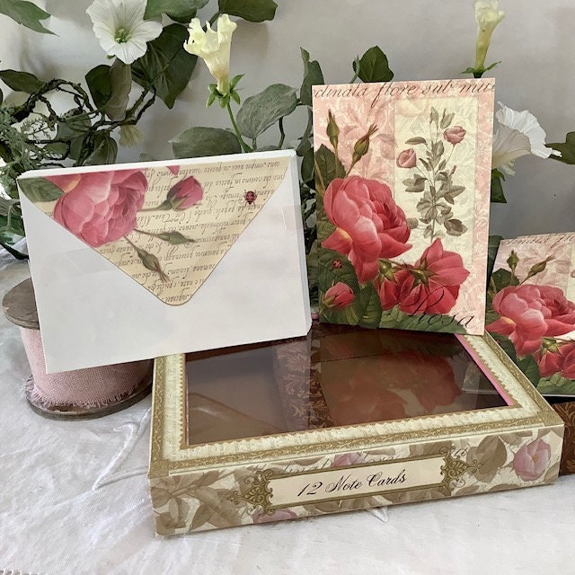 Cartes postales enveloppes vintage royal garden roses anciennes