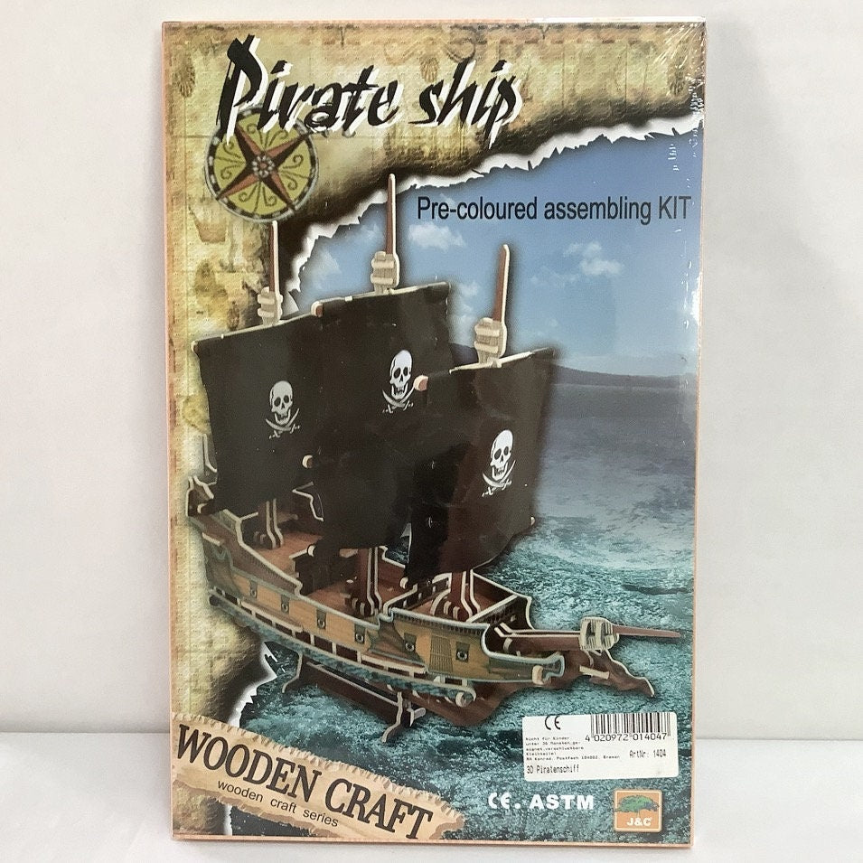 Jeu puzzle 3D bois bateau pirate