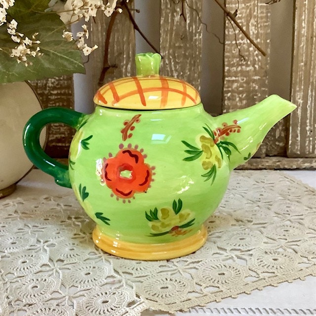 Cafetière théière verseuse faïence Cupcake Cartwheels vintage