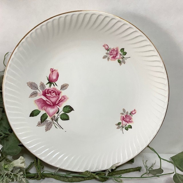 Plat à tarte gâteau faïence Gien symphonie vintage