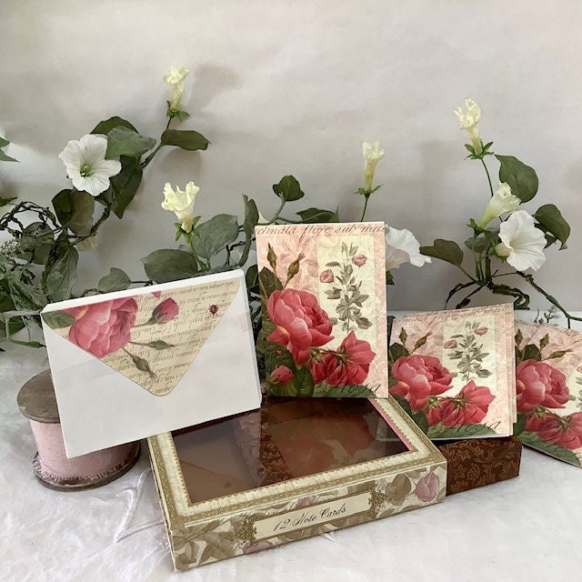 Cartes postales enveloppes vintage royal garden roses anciennes