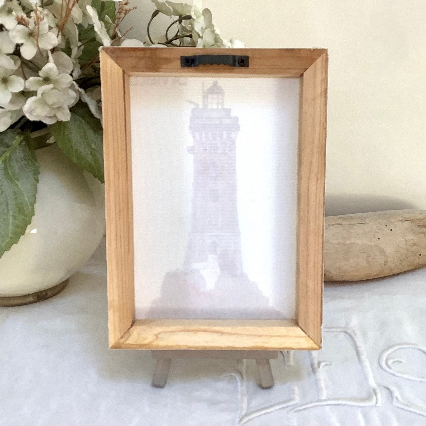 Petit tableau marin phare la vieille chevalet décoration marine 13 x 18