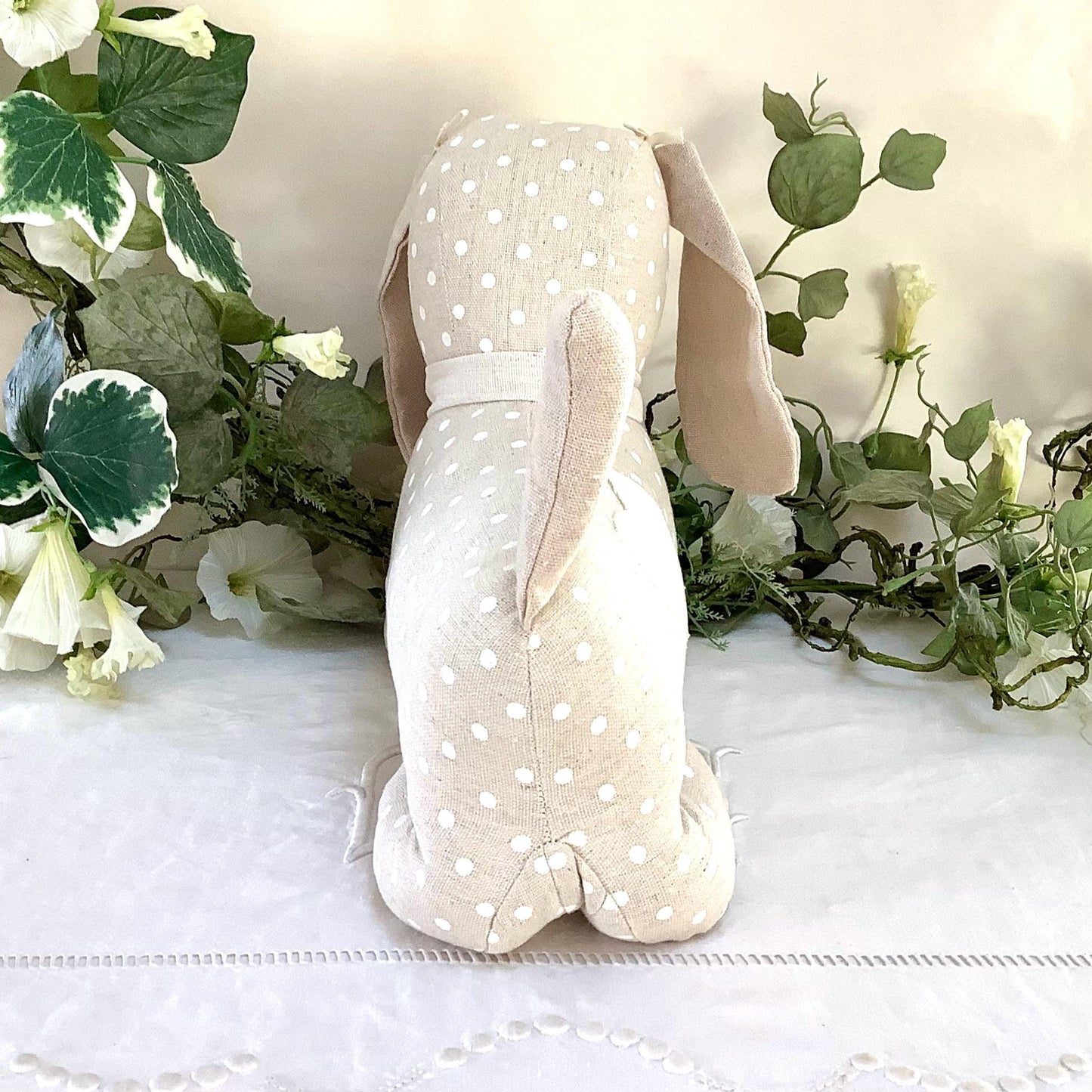 Cale porte arrêt de porte chien lin beige la galleria longueur 35 cm