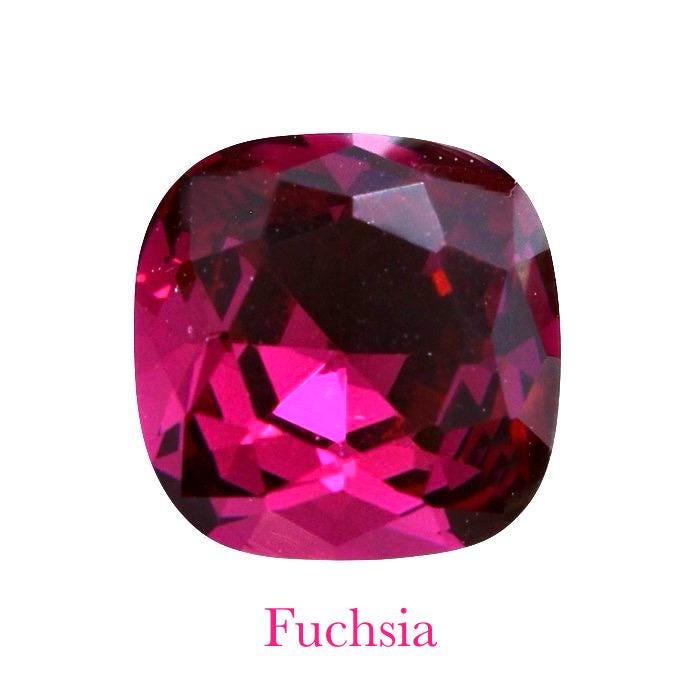 Collier coeur Fuchsia pendentif cristal Swarovski chaîne Gold Filled plaqué or 14 k