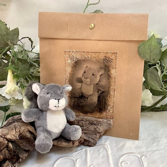 Mini peluche écureuil gris ht 9.5 cm