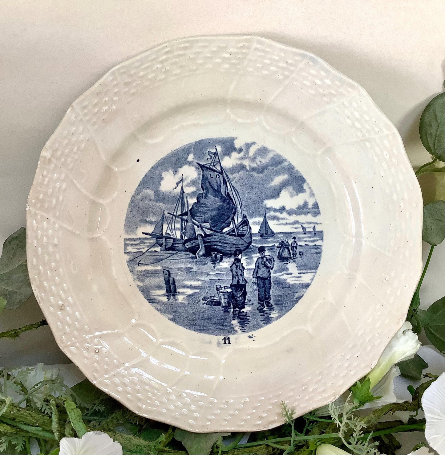 Assiettes à dessert faïence moulin des loups et hamage Delft