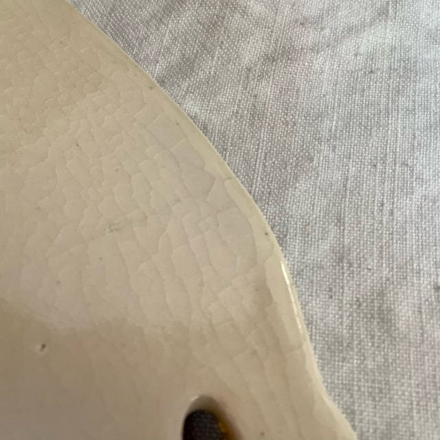 Grand plat ovale faïence motif floraux vintage