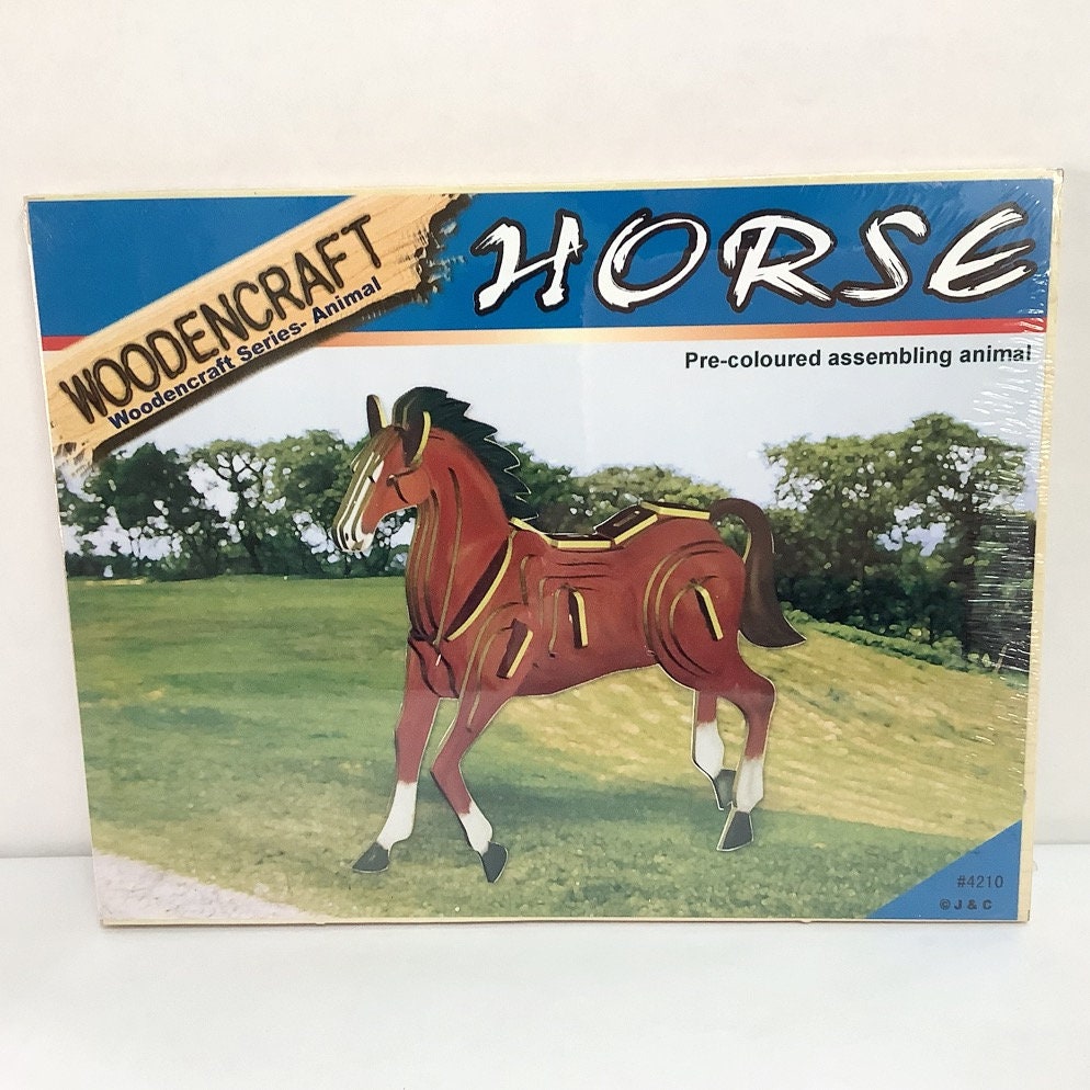Jeu puzzle 3D bois cheval
