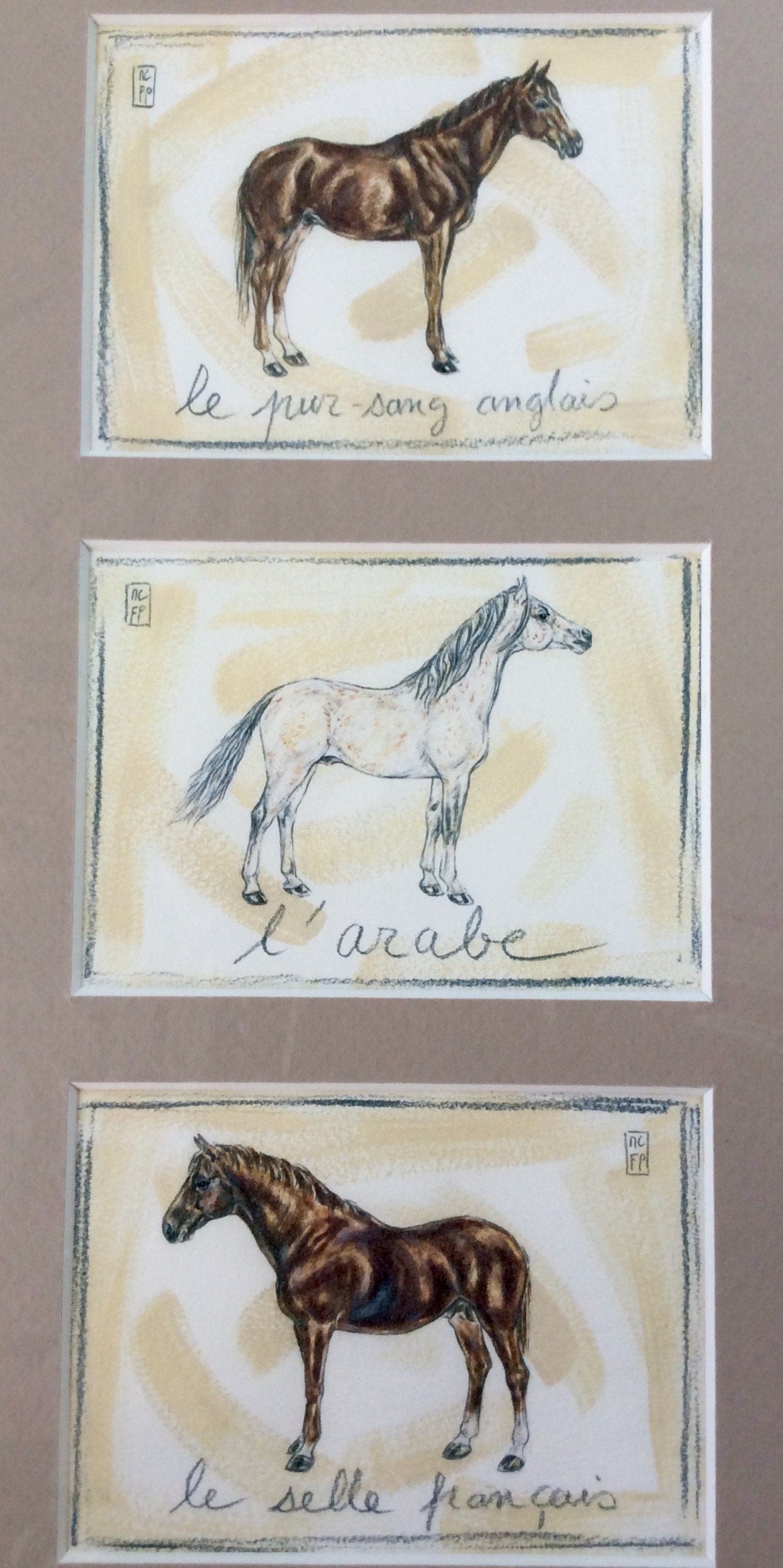 Sérigraphie reproduction chevaux foucher poignant modèle A