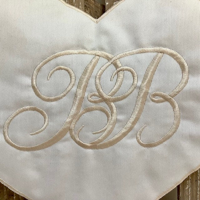 Écusson à coudre grand coeur bébé vintage ht 27.5 cm