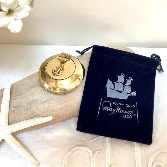 Cendrier de poche laiton  décoration marine diamètre 5.5 cm