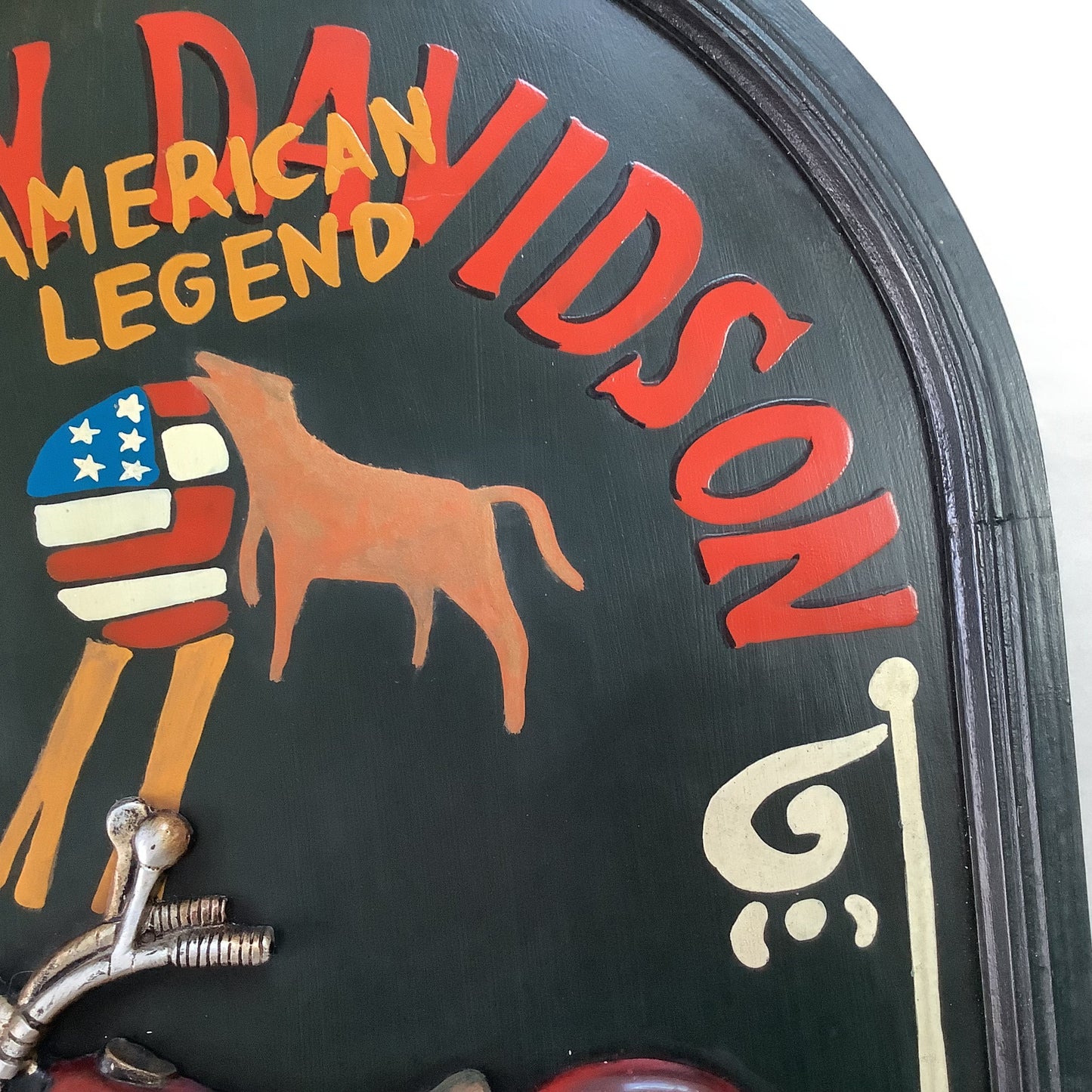 Tableau publicitaire bois harley Davidson vintage ht 60 cm