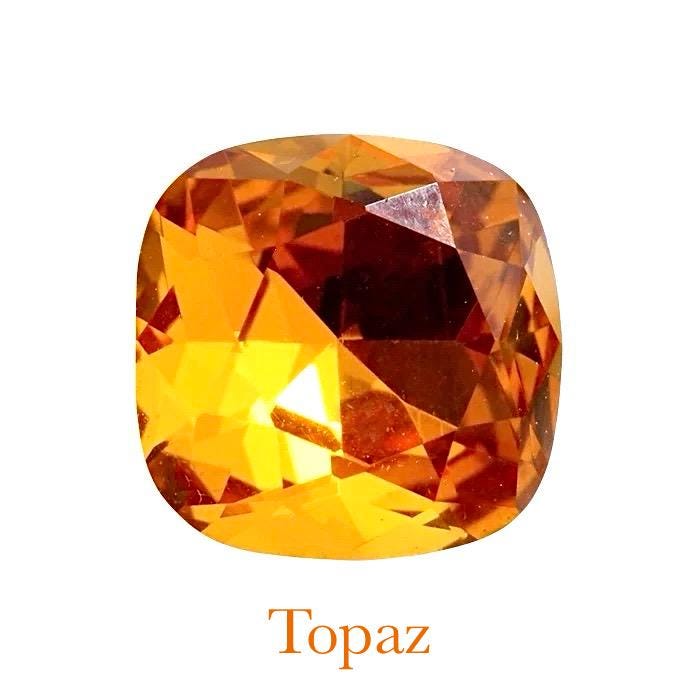 Collier coeur Topaz pendentif cristal Swarovski chaîne Gold Filled plaqué or 14 k