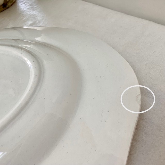 Plat de service ovale et ravier  faïence vintage l’amandinoise