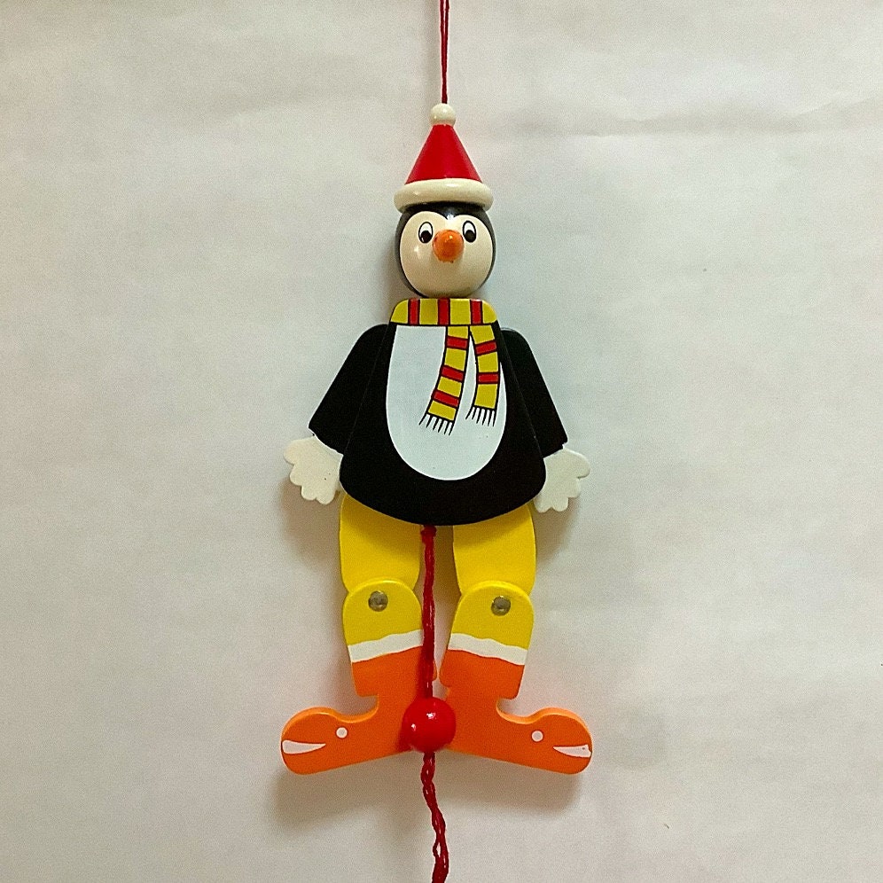 Jeu marionnette animée pingouin bois modèle A